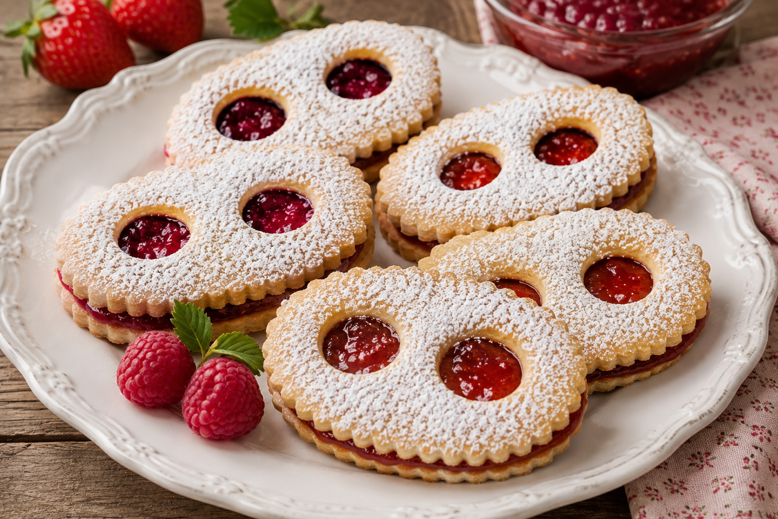 Lunettes de Romans à la confiture de fraise ou de framboise, une recette traditionnelle revisitée avec une préparation de fruits artisanale