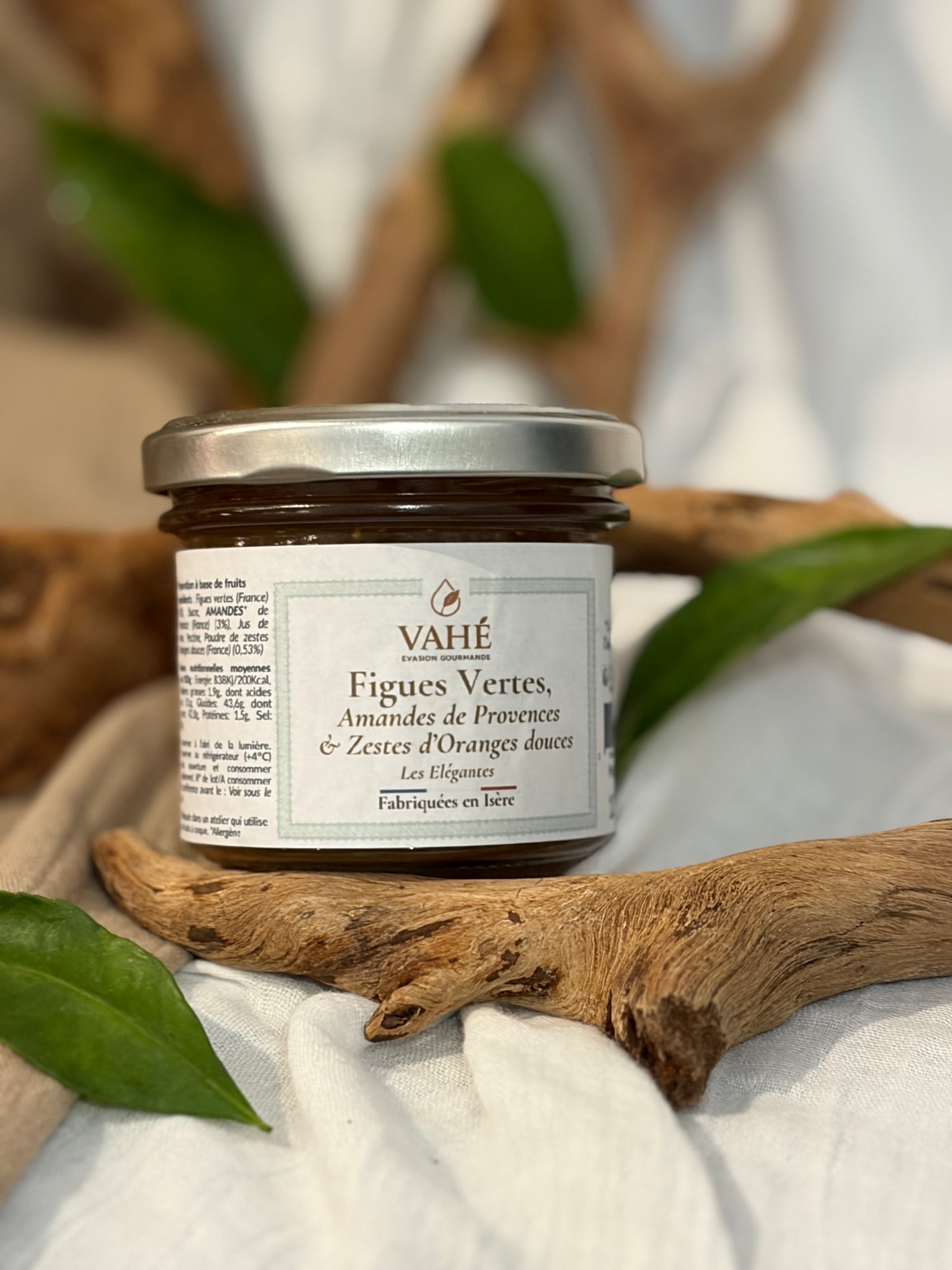 Figues vertes de la Drôme, Amandes de Provence, zestes d'Orange de Menton